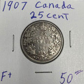 1907 25 cent coin